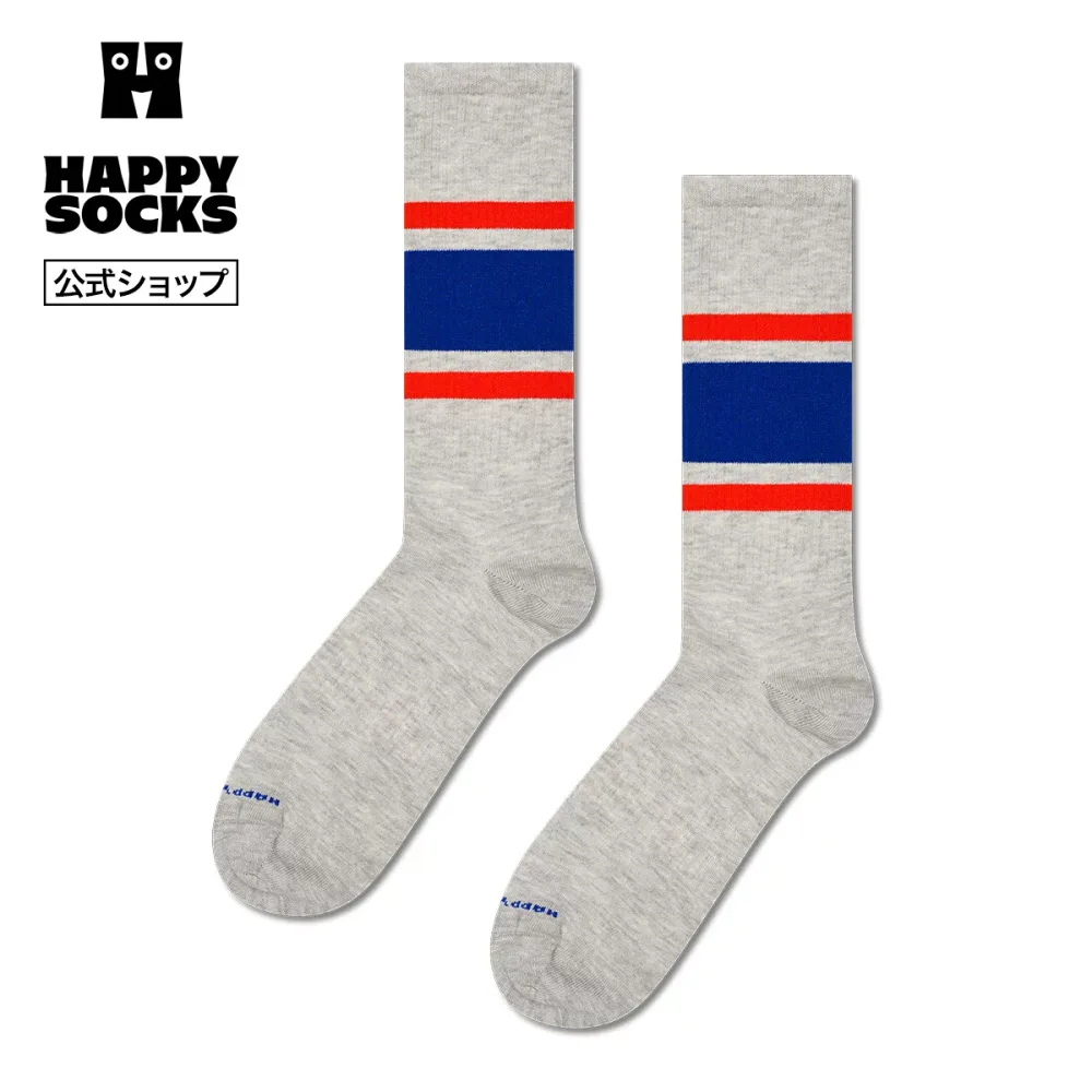 Happy Socks 公式 スポーツ ソックス シンプルストライプ / ハッピーソックス ソックス 靴下 メンズ レディース ユニセックス ギフト プレゼント 柄 オシャレ