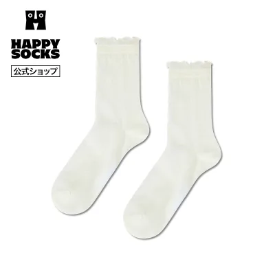 Happy Socks 公式 ミニ丈 ソックス ミニ ダイヤモンド / ハッピーソックス ソックス 靴下 メンズ レディース ユニセックス ギフト プレゼント 柄 オシャレ ミニソックス ダイヤ柄 デザインソックス ホワイト