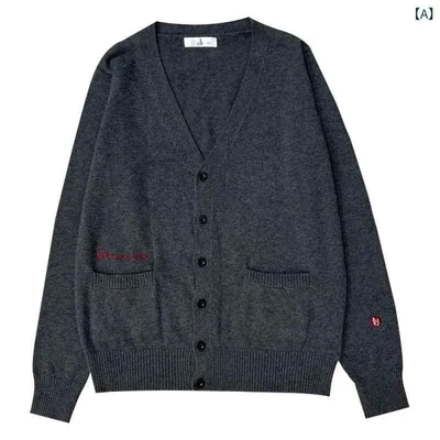 カーディガン レディース スクール JK制服 刺繍 前開き ニット 無地 長袖 通学 学生服 女子高生 制服 コスプレ 高校生 中学生 春秋冬 シンプル Vネック コットン 綿 スクールセーター 事務服