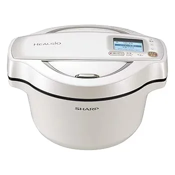 【中古】(非常に良い)シャープ ヘルシオ ホットクック 電気調理鍋 無水鍋 1.6L 2~4人用 スマホ連携 ホワイト KN-HW16E-W