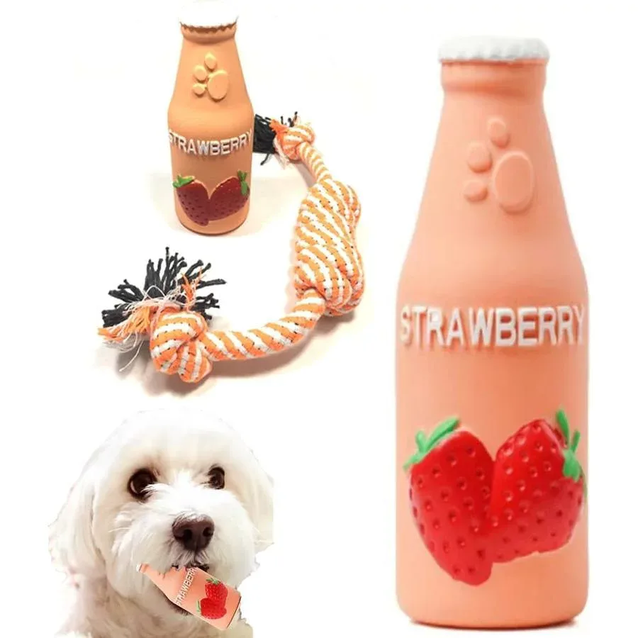 Bluestarz13923 犬用 音の出るおもちゃ 柔らかい ストレス発散 ジュースボトル 噛むおもちゃ