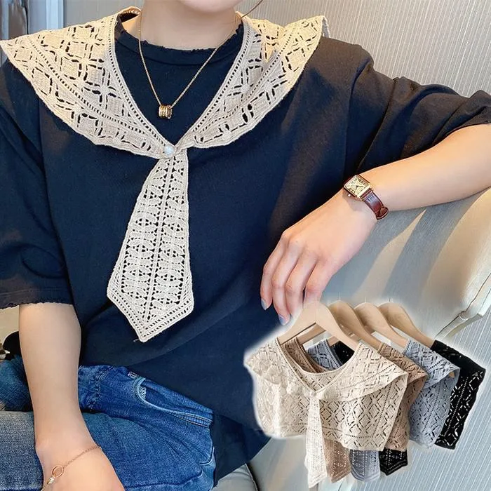スカーフ レース つけ襟 ストール 付け襟 レディース 重ね着 レイヤード 上品 オシャレ 女子高生 OL 春 秋 冬 秋冬 コーデ 大人 襟元 女性 セーター付け襟 パーカー付け襟 ニット付け襟 ショール 母の日 ギフト 実用的 de184zbzbx1