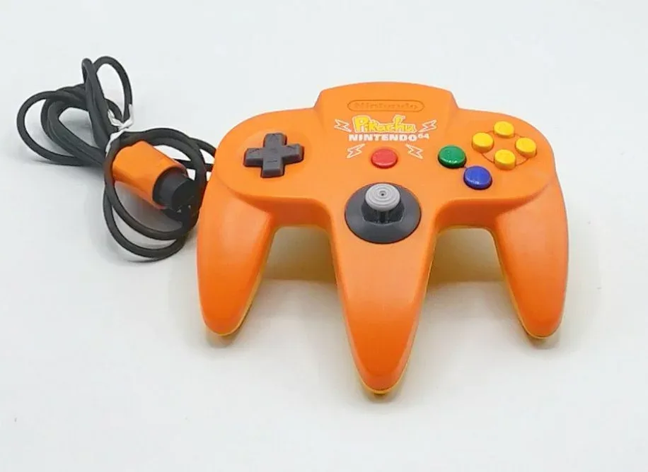 【中古 動作確認済】 ピカチュウN64コントローラ オレンジ N64 ニンテンドー64 ロクヨン 任天堂 Nintendo64 コントローラー ゲームパッド パッド ポケモン 周辺機器 ゲーム ゲーム機 レトロ 懐かしい 平成 平成レトロ 対戦 ワイワイ 家族 友達 必需品 マニア コレクション