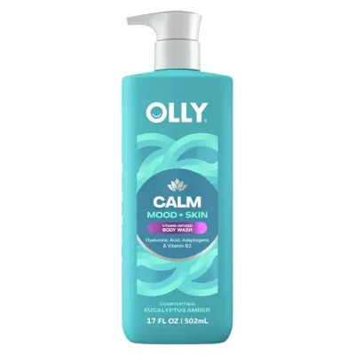 オリー カーム ボディウォッシュ ユーカリ アンバー 約502mL OLLY Calm Body Wash Repairs Skin Barrier & Soothe Stress Eucalyptus Amber, 17 oz 【お取り寄せ商品】