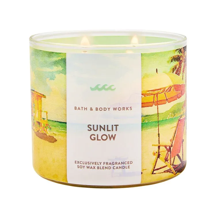 バスアンドボディワークス サンリットグロウ 3芯キャンドル 411g Bath & Body Works Sunlit Glow3-Wick Candle 14.5 oz / 411 g 【お取り寄せ商品】