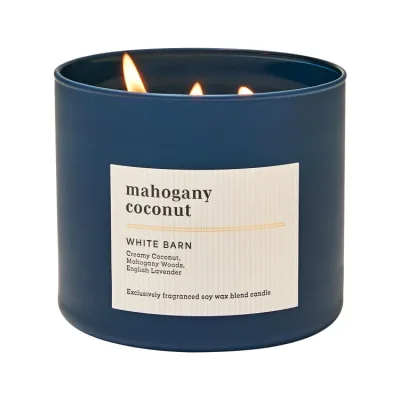 バスアンドボディワークス マホガニーココナッツ 3芯キャンドル 411g Bath & Body Works Mahogany Coconut3-Wick Candle 14.5 oz / 411 g 【お取り寄せ商品】