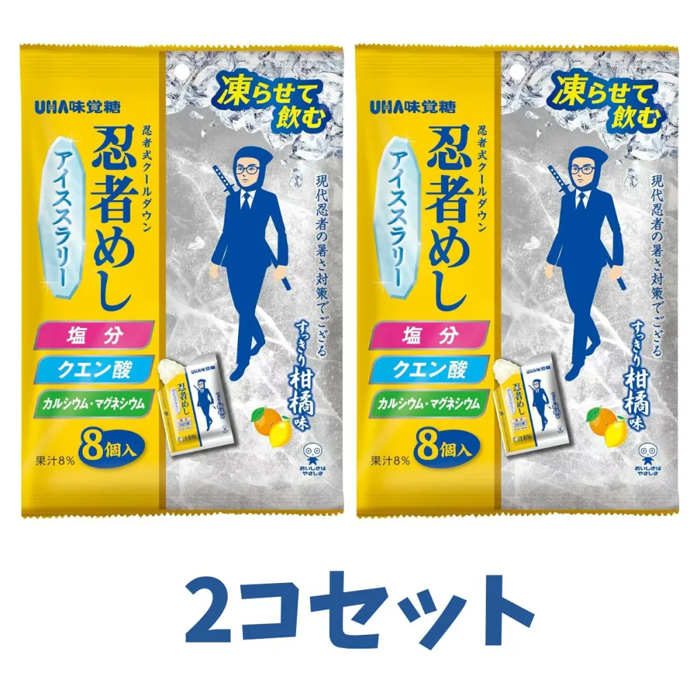 2コセット UHA味覚糖 忍者めし アイススラリー すっきり柑橘味 群馬倉庫