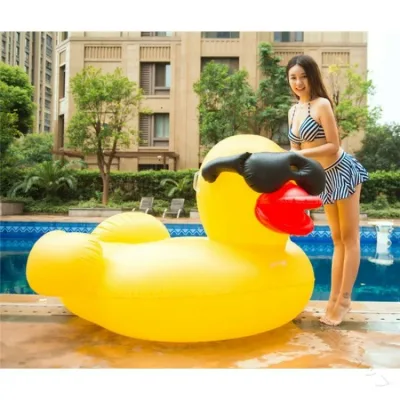 アヒル 大きい 浮き具 フロート 海 浮き輪 かわいい 浮輪 うきわ プール 海水浴 夏休み 190*190*120cm 夏 ビーチ マリンレジャー 水遊び 子供用 大人用 ふわふわ 安定感 簡単膨張 かわいいデ