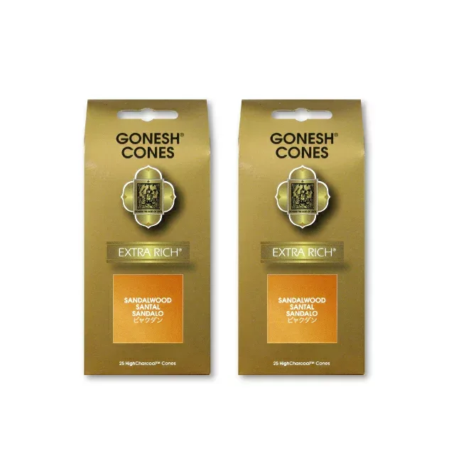★ネコポス対応★GONESH INCENSE CONE SANDALWOOD 2PCS / ガーネッシュ インセンス コーン 2個セット / Room Fragrance お香