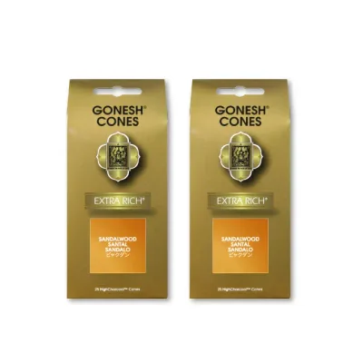 ★ネコポス対応★GONESH INCENSE CONE SANDALWOOD 2PCS / ガーネッシュ インセンス コーン 2個セット / Room Fragrance お香