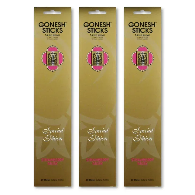 ★ネコポス送料無料★ GONESH INCENSE STICK SPECIAL EDITION STRAWBERRY MUSK 3PCS / ガーネッシュ インセンス スティック スペシャルエディション ストロベリームスク 3個セット / Room Fragrance お香