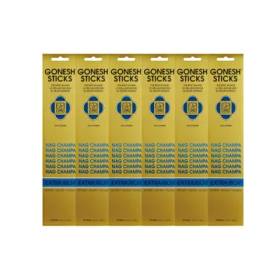 ★ネコポス送料無料★ GONESH INCENSE STICK NAG CHAMPA 6PCS / ガーネッシュ インセンス スティック ナグチャンパ 6個セット(120本)/ Room Fragrance お香