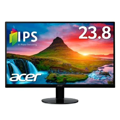 【中古】 Acer モニター AlphaLine SA240YAbmi 23.8インチ IPS 非光沢 フルHD HDMI D-Sub スピーカー内蔵 フリッカーレス ブルーライト軽減 フレームレスデザイン