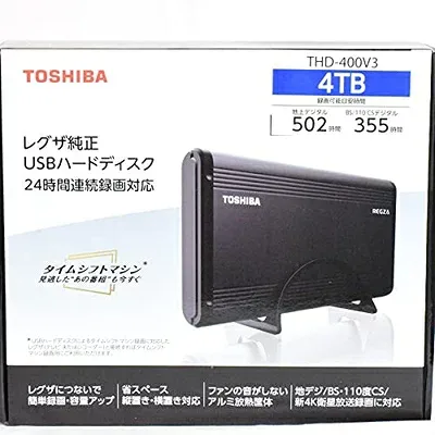 【中古】 東芝 タイムシフトマシン対応 USBハードディスク メカニカルハードデスク(4TB)TOSHIBA REGZA THD-V3シリーズ THD-400V3