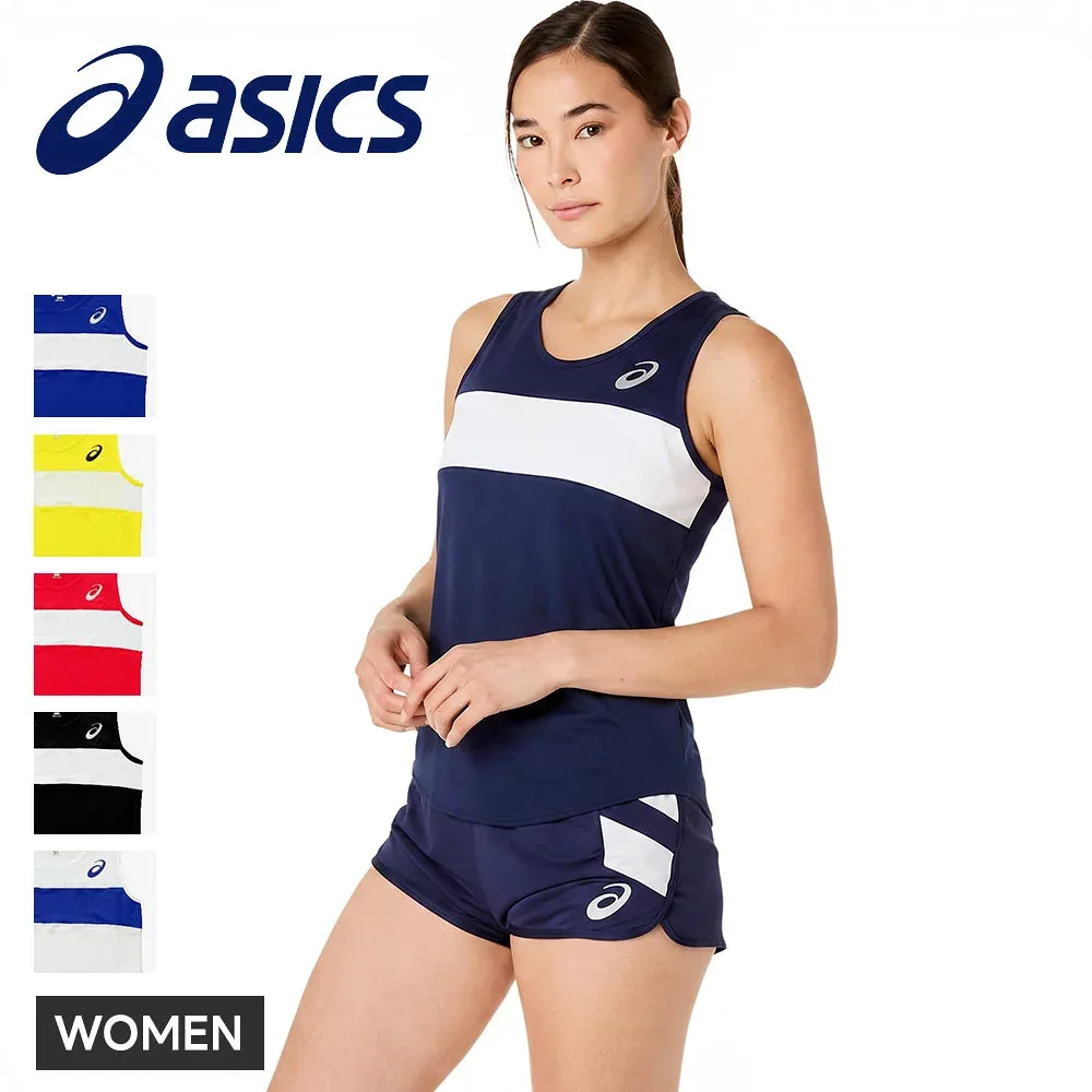 アシックス ランニングシャツ レディース ウィメンズ 女性用 ランニングウェア マラソン ジョギング 陸上 ノースリーブ タンクトップ トップス asics W'Sランニングシャツ xt2035
