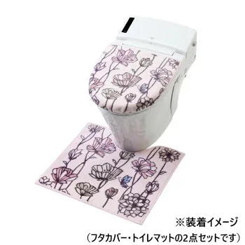 ポピー トイレ2点セット(兼用フタカバー・トイレマット) ヨコズナクリエーション【メーカー直送:代金引換不可:同梱不可】【北海道・沖縄・離島は配達不可】