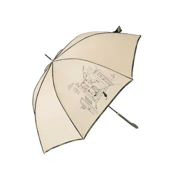 三国 60cm グラスファイバー骨 耐風ジャンプ傘 チェックパイピングと猫 ベージュ S1114815【メーカー直送:代金引換不可:同梱不可】【北海道・沖縄・離島は配達不可】