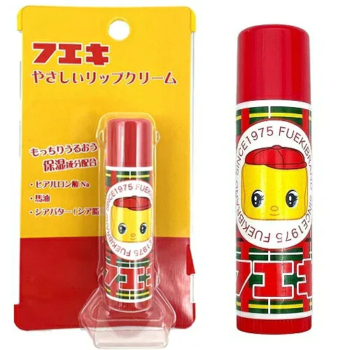 【ゆうパケット送料200円】 フエキくん やさしい リップクリーム 5g 無香料 無着色 馬油 シアバター ヒアルロン酸 日本 リップ 唇 肌 保湿 潤い 乾燥 レトロ かわいい ギフト プレゼン おすすめ 人気 不易糊工業