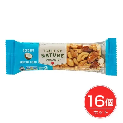 Taste of Nature オーガニックフルーツ&ナッツバー ココナッツ 1本×16個セット - むそう商事