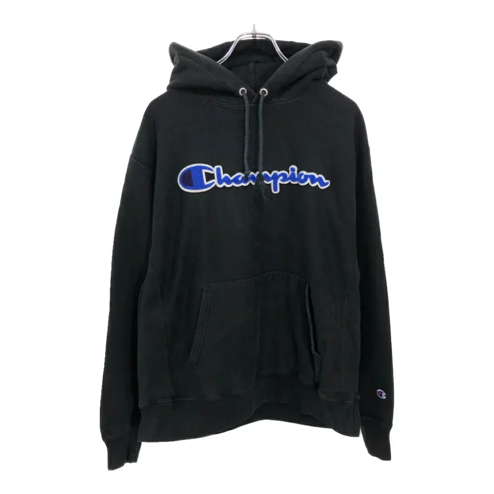 Champion チャンピオン REVERSE WEAVE リバースウィーブ スウェットパーカー ブラック(メンズ LARGE)中古 古着 V2292