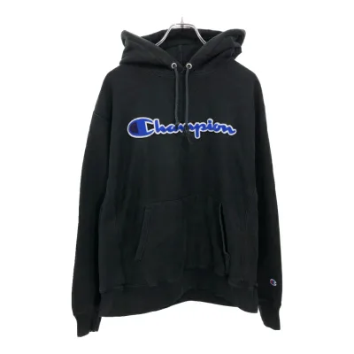 Champion チャンピオン REVERSE WEAVE リバースウィーブ スウェットパーカー ブラック(メンズ LARGE)中古 古着 V2292