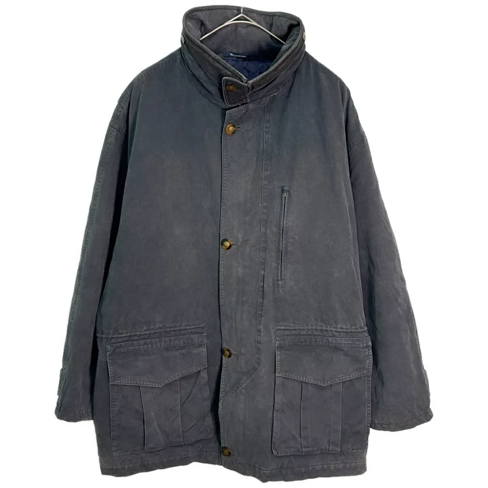 90年代 スペイン製 Burberrys バーバリーズ フィールドジャケット グレー(メンズ 50)中古 古着 Y8361