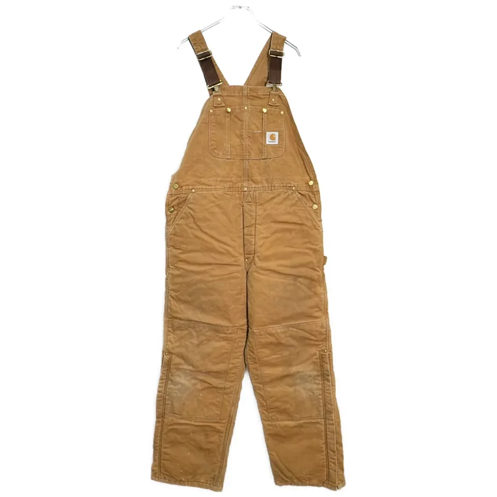 Carhartt カーハート ダック ダブルニー ビブオーバーオール 大きいサイズ ブラウン(メンズ XXL相当)中古 古着 Y9386
