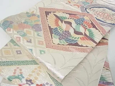 平和屋着物■佐賀錦 六通柄袋帯 織匠宝文 銀糸 逸品 az5072