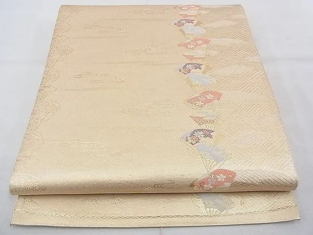 Heiwaya Kimono ■Six-patterned obi obi Karaori fan side gold thread masterpiece n-du0190