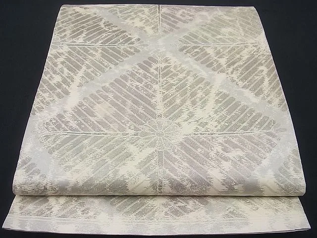 平和屋着物■六通柄袋帯 霞菊菱文 銀糸 逸品 n-gh1744