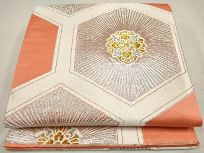 平和屋着物◎六通柄袋帯 亀甲花文 金銀糸 逸品 CAAG6700ou