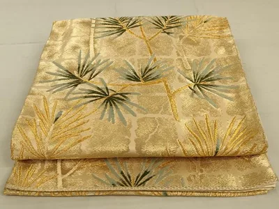 平和屋着物◎六通柄袋帯 枝松文 金糸 正絹 逸品 AAAW5644ou