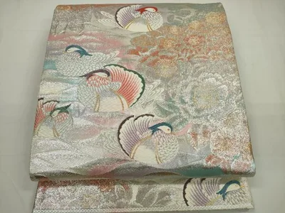 平和屋着物◎佐賀錦 六通柄袋帯 唐織 鴛鴦 金銀糸 引箔 正絹 逸品 DAAU1656xg