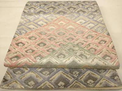 平和屋着物◎六通柄袋帯 菱文 金銀糸 正絹 逸品 AABB1608dt