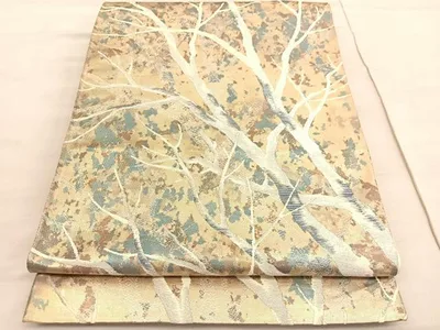 Heiwaya Kimono◎Nishijin six-pattern bag obi, grove, silver thread, foil, pure silk, masterpiece BAAV5256hv