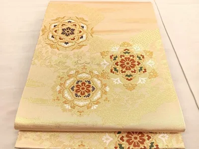 平和屋着物◎西陣 六通柄袋帯 唐織 宝相華 金糸 正絹 逸品 BAAV5449hv
