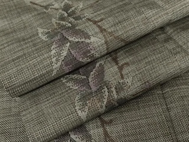 平和屋着物●本場大島紬 カタス9マルキ 泥染め 枝葉文 正絹 逸品 AABE8555cs