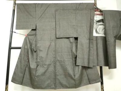 平和屋着物●男性 本場大島紬 アンサンブル 長羽織 100亀甲 総詰め 正絹 逸品 DABB0309ud