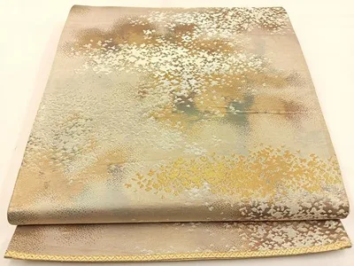 平和屋着物◎六通柄袋帯 霞文 金銀糸 引箔 正絹 逸品 BAAW0308hj