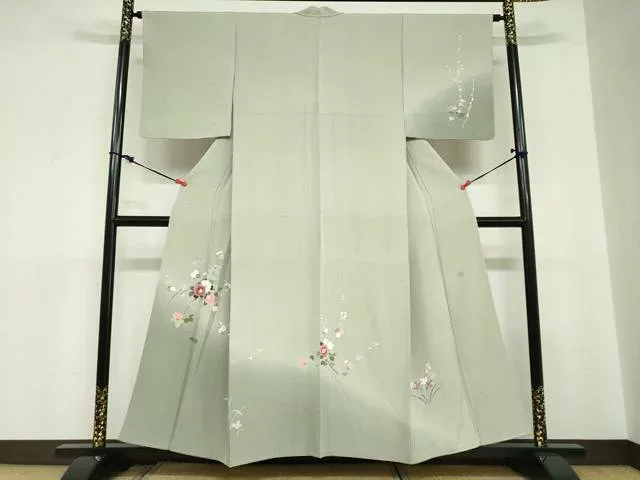平和屋着物●訪問着 友禅 作家物 草花文 暈し染め 正絹 逸品 DABC2711ud