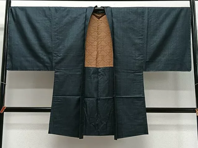 平和屋着物∞男性 長羽織 本場大島紬 絣文様 正絹 逸品 未使用 CABD4613ua