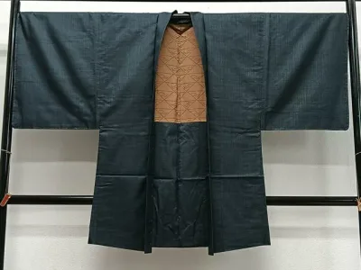 平和屋着物∞男性 長羽織 本場大島紬 絣文様 正絹 逸品 未使用 CABD4613ua
