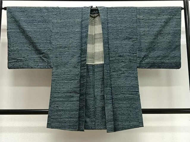平和屋着物∞男性 羽織 髭紬地 霞文 正絹 逸品 CABD4748ua