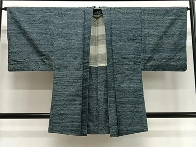 平和屋着物∞男性 羽織 髭紬地 霞文 正絹 逸品 CABD4748ua