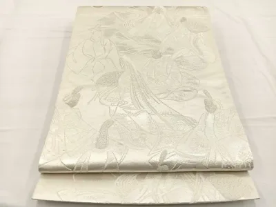 Heiwaya Kimono ◎Six pattern bag obi Karaori Thirty-six poems Silver thread Pure silk Special item BAAW7971hv