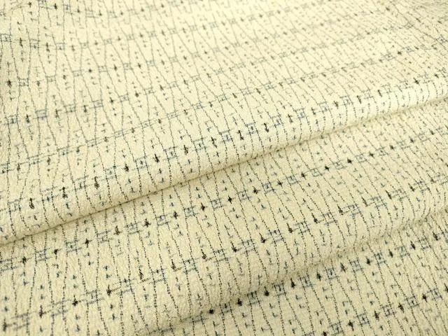 平和屋着物▽本塩沢 単衣 立涌文 正絹 逸品 DABE4385az