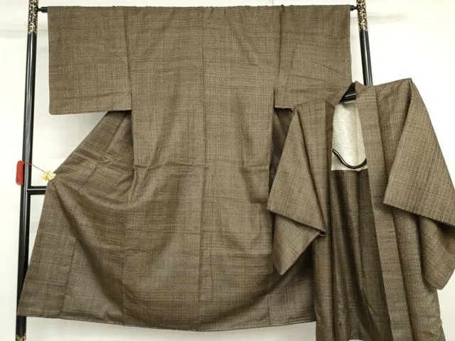 平和屋着物●男性 本場大島紬 アンサンブル 精華 徳太郎柄 正絹 逸品 AABI2585cs