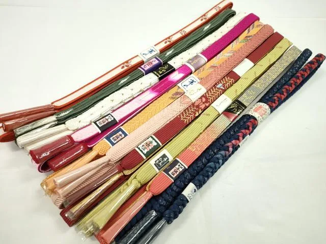 平和屋着物●和装小物 帯締め10本セット 高麗組 笹浪組 礼装用 金糸 逸品 未使用 CABF7501ju