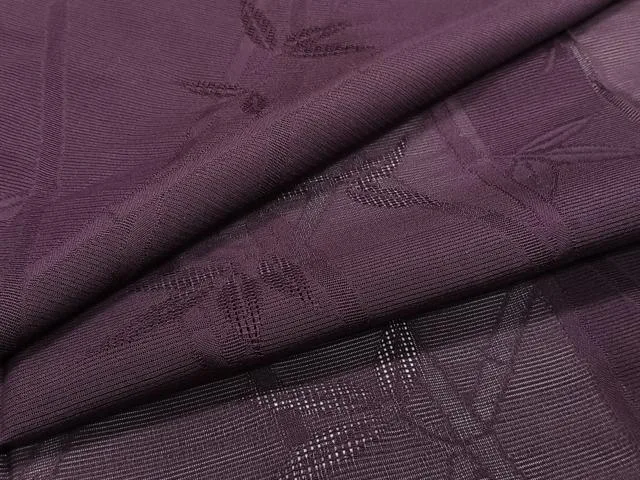 平和屋着物*夏物 色無地 笹竹紋紗 桑の実色 正絹 逸品 CABG7166xi