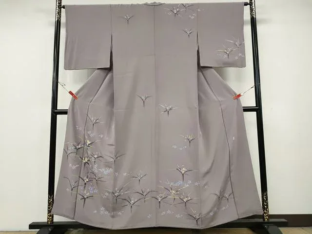 平和屋着物●本加賀友禅作家 毎田健治 訪問着 草花文 正絹 逸品 CABH2432ut